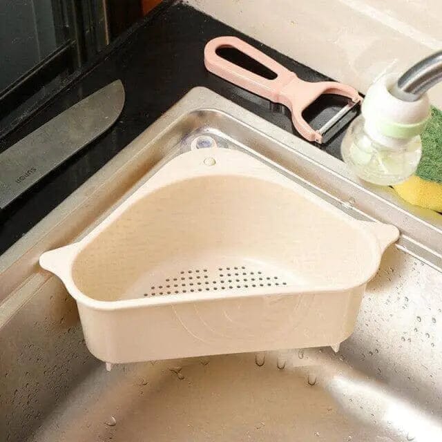 Escorredor de Pia Triangular Para Cozinha 014 Mop Fácil Bege 