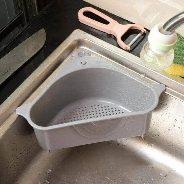 Escorredor de Pia Triangular Para Cozinha 014 Mop Fácil Cinza 