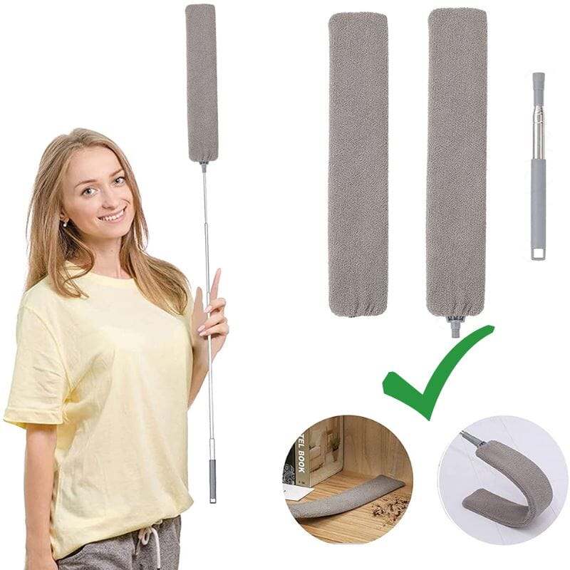 Escova Limpa Poeira Retrátil Espanador De Pó Flexível - DusterClean™ 072 Mop Fácil 