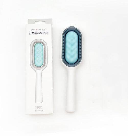 Escova Rasqueadeira com Dispenser para Pets - PetClean 023 Mop Fácil azul Pelos Longos 
