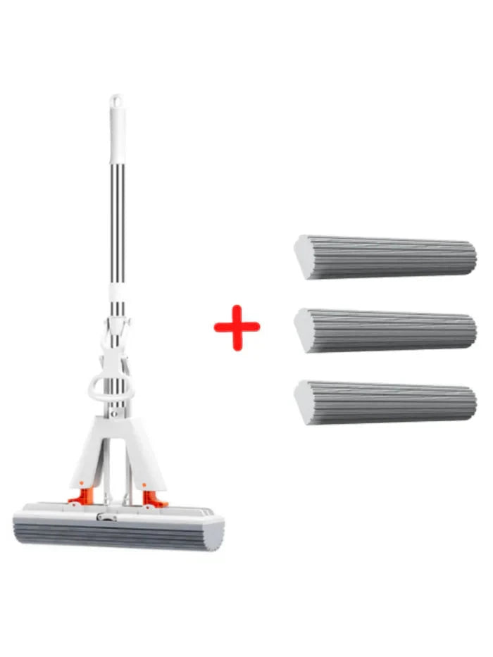 Esfregão Dobrável MaxMop©: Limpeza Fácil e Rápida! (Com Balde Incluso) 043 Mop Fácil Mop + 3 Panos Absorventes 