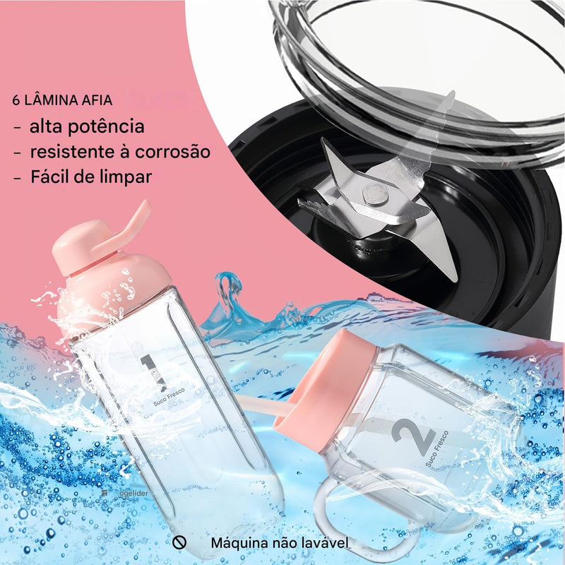 Fresh Juice Retrô - Mini Liquidificador Portátil Importado Dropfy Import 