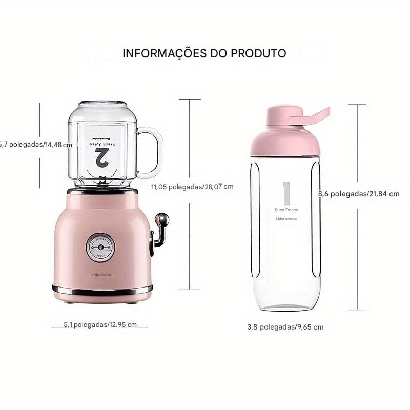 Fresh Juice Retrô - Mini Liquidificador Portátil Importado Dropfy Import 