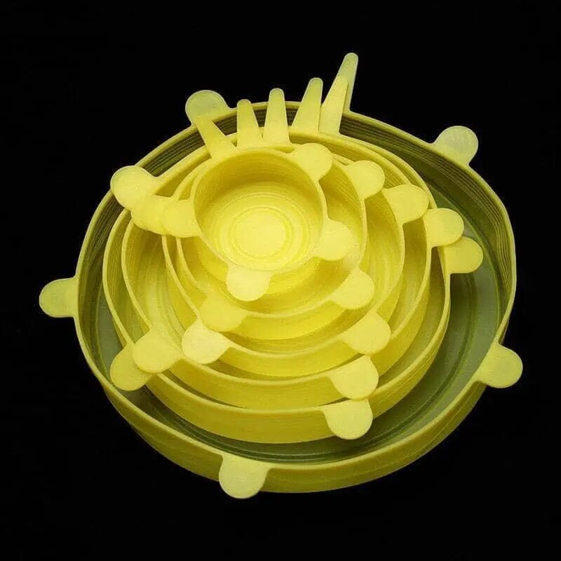 Jogo de Tampas de Vedação Silicone 030 Mop Fácil Amarelo 6Pcs 