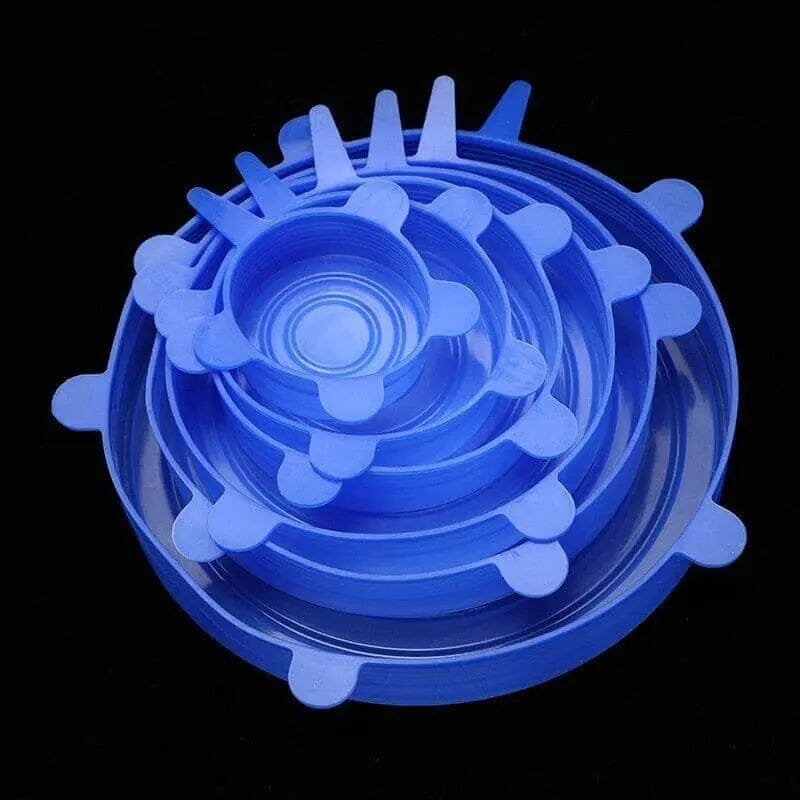 Jogo de Tampas de Vedação Silicone 030 Mop Fácil Azul 6Pcs 