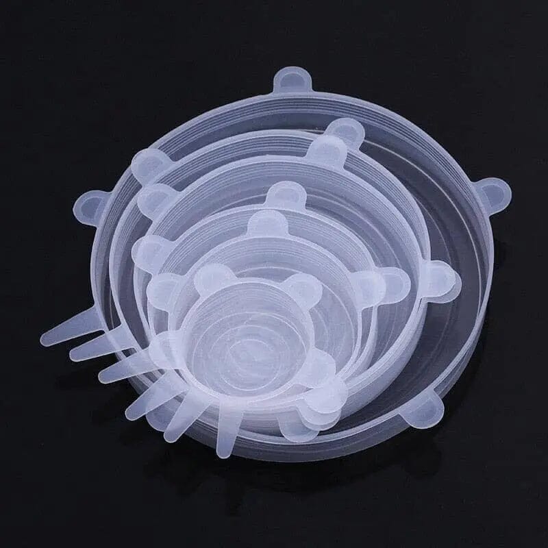 Jogo de Tampas de Vedação Silicone 030 Mop Fácil Branco 6Pcs 