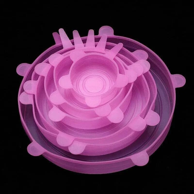 Jogo de Tampas de Vedação Silicone 030 Mop Fácil Rosa 6Pcs 