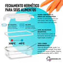 Kit 10 Potes de Vidro 640ml Hermético Marmita Fit com Tampa 4 Travas Minha loja 