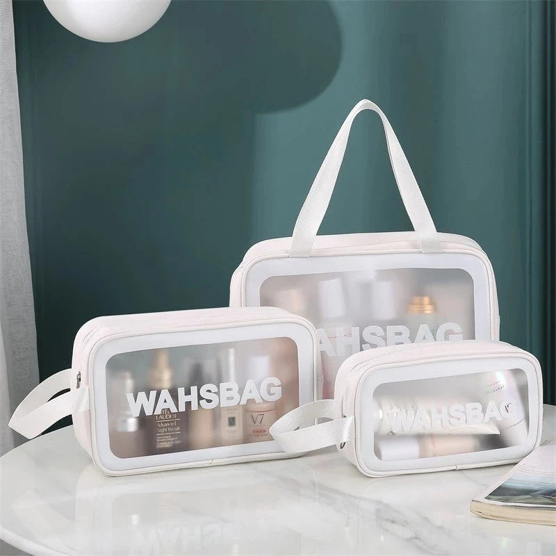 Kit 3 Necessaire Maquiagem Transparente WashBag A Prova De Água Necessaire / Organização Pessoal Minha loja 