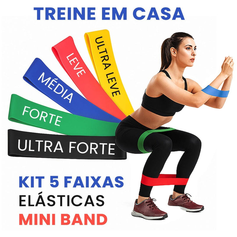 Kit 5 Faixas Elásticas Mini Band Zup Store 
