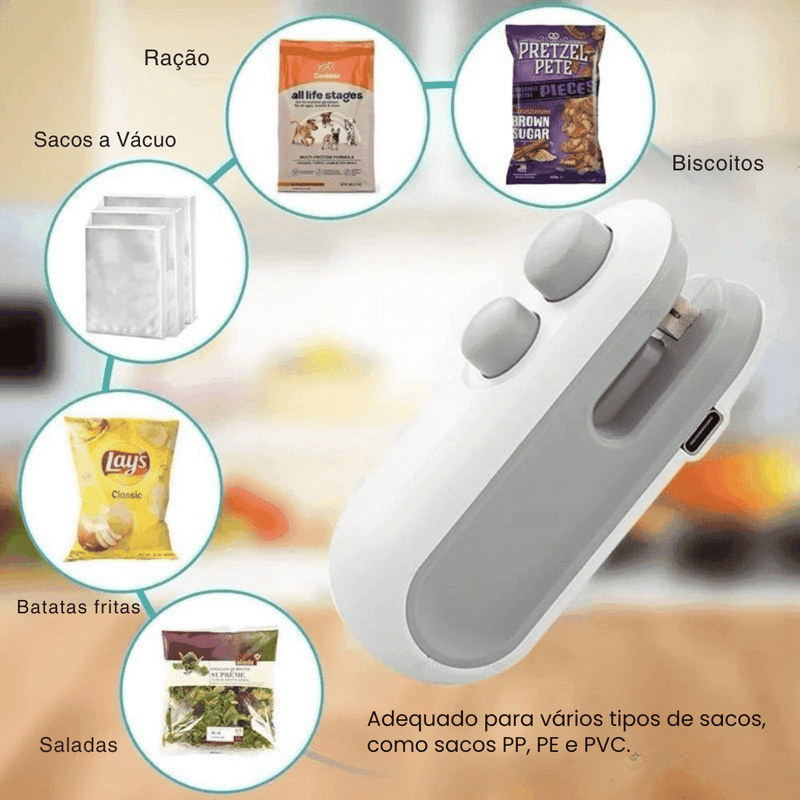 Mini Seladora de Embalagens Portátil USB Importado Dropfy Import 
