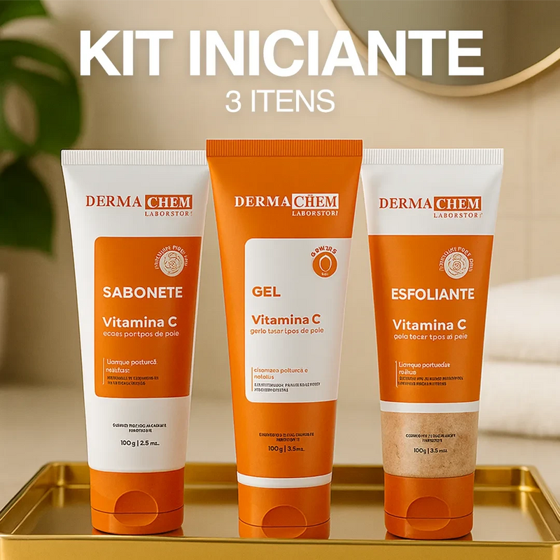 Ritual da Pele Renovada – Kit 8 em 1 para Clarear, Rejuvenescer e Iluminar com Vitamina C Minha loja Kit Iniciante 3 Itens 