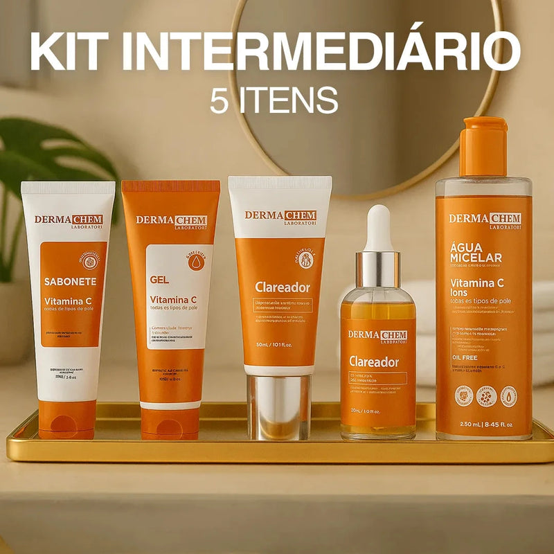 Ritual da Pele Renovada – Kit 8 em 1 para Clarear, Rejuvenescer e Iluminar com Vitamina C Minha loja Kit Intermediário 5 Itens 