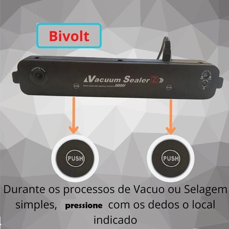Seladora a Vácuo de Alimentos – Doméstica Bivolt Premium Seladora a Vácuo de Alimentos – Doméstica Bivolt Premium Minha loja 