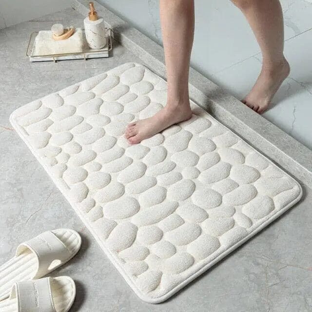 Tapete Antiderrapante Impermeável para Banheiro 067 Mop Fácil Branco 40x60cm 