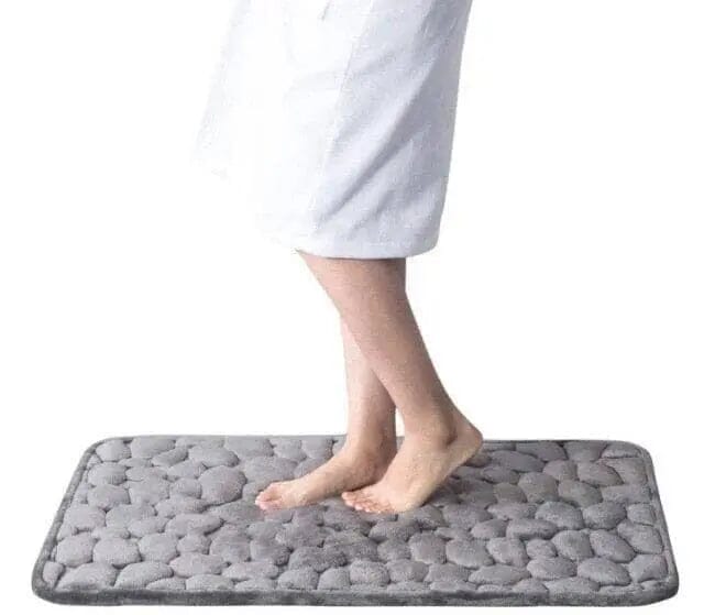 Tapete Antiderrapante Impermeável para Banheiro 067 Mop Fácil Cinza 40x60cm 