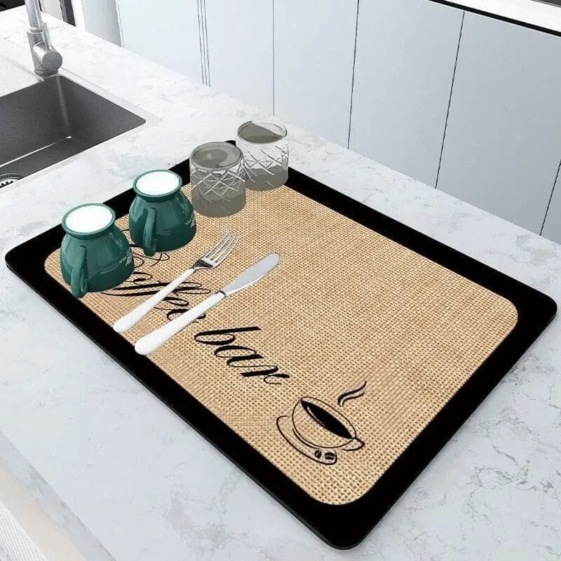 Tapete Escorredor de Louça Mágico 066 Mop Fácil 30x40cm Preto/Bege 
