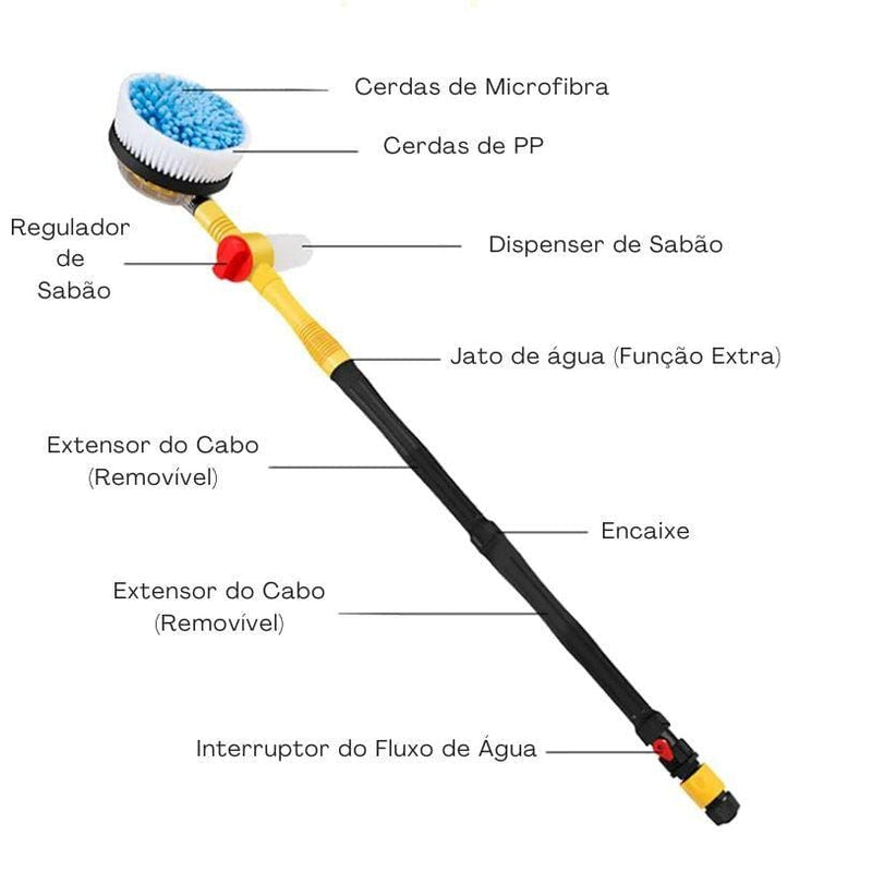 TurboClean© - Escova Giratória para Lavagem de Veículos (+Brinde Grátis) 071 Mop Fácil 